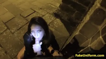 Cop fickt eine Prostituierte in einer Nachtstraße